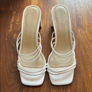 Reformation Women's White Strappy Heels